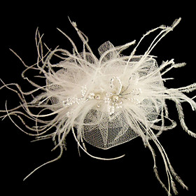 Gorgeous Feather Tulle Wedding Bridal Headpiece