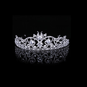 Luxurious Cubic Zirconia And Rhinestone Court Bridal Tiara