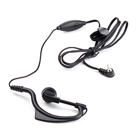 Premium Hands-Free Clip-On Microphone Earphones for Walkie Talkie (Black)