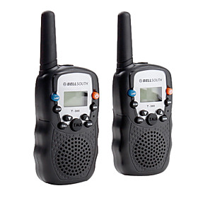 Portable 8-Channel Travel Walkie Talkie (5KM range, 2-Pack, Black)