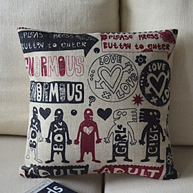 Cartoon Cotton Decorative Pillow Cover