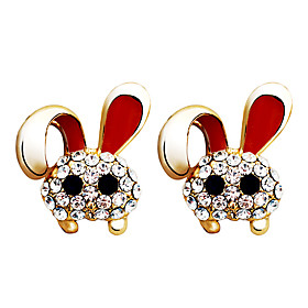 Cute Rabbit Gold Plated Alloy Earrings