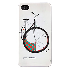 Bicycle Pattern Hard Case for iPhone 4 and 4S (White)