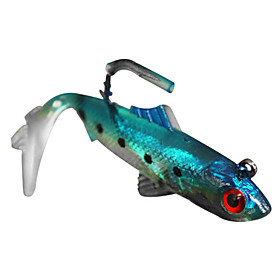 Swordfish Soft Bait Sinking Rubber Fishing Lure 3Pieces(Color Assorted)