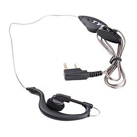 Heart Style Hands-Free Clip-On Microphone Earphones for Walkie Talkie (Black)