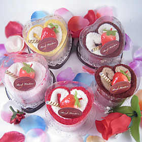 Heart Shaped Cake Towel - Set of 2 (Random Color)
