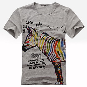 Slim Mens Round Neck Short Sleeve T-shirt