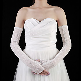Lace Opera Length Half Finger Bridal Gloves (More Colors)