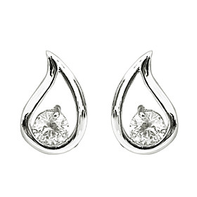 Waterdrop Pattern Zirconia Earrings (Assorted Colors)