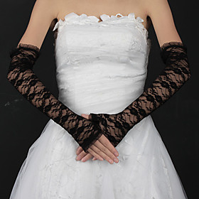 Lace Opera Length Half Finger Bridal Gloves (More Colors)