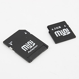 4GB MiniSD Memory Card and MiniSD Adapter