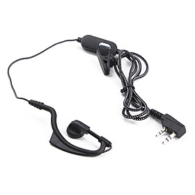 Professional Hands-Free Clip-On Microphone Earphones for Walkie Talkie (Black)