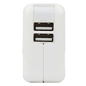UL Plug Dual USB Port Travel AC Charger Adapter with LED Light for iPad ,iPhone and iPod (110V-240V,