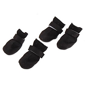 Breathable Mesh Style Velcro Boots for Dogs (XS-XL, Black)