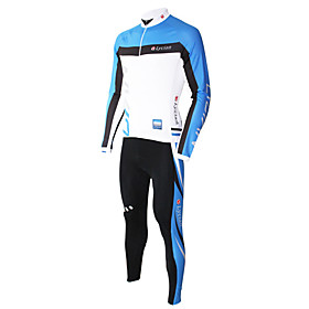 LYCIAN-Men's 100% Polyester Long Sleeve Cycling Suits(Blue)