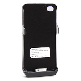 1800mAh Power Charger External Battery Backup Case for iPhone 4, 4S (Black)