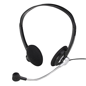 3.5mm Fashion Bass  Stereo Headband Headphone with Microphone -Black