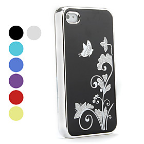Butterfly Pattern Aluminium Hard Case for iPhone 4 and 4S (Assorted Colors)