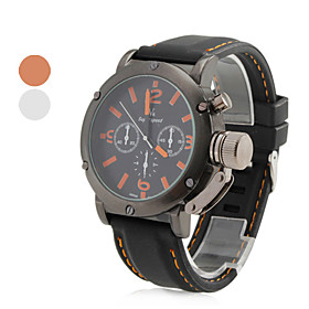 Men's Stylish Silicone Style Analog Quartz Wrist Watch (Black)