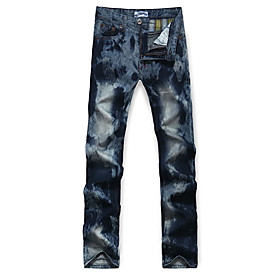 Trendy Men's Dyeing Leisure Straight Jeans