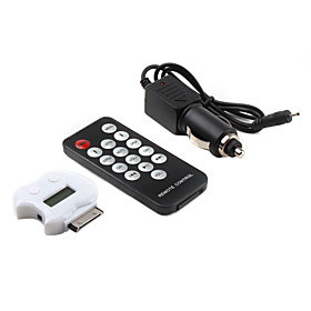 Cute Apple Shaped 0.75 LCD FM Transmitter for iPod/iPhone 3GS/4 - White