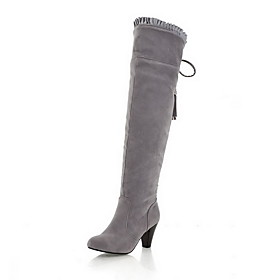 Suede Chunky Heel Closed Toe Knee High Boots Party / Evening Shoes (More Colors)