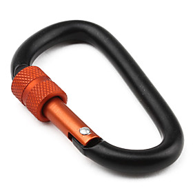 D-shaped Locking Carabiner 6mm (Black)