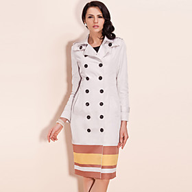 TS Stripped Double Breasted Trench Coat