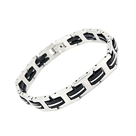 Fashionable Silica Gel and Titanium Steel Bracelet