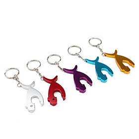 Whale Shaped Aluminum Keychain Bottle Opener (Random Colors)