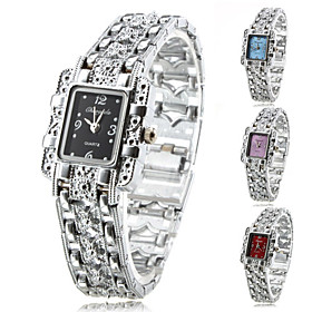 Women's Fashionable Style Alloy Analog Quartz Bracelet Watch (Silver)
