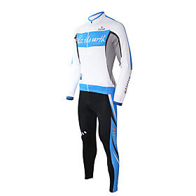 LYCIAN-Men's 100% Polyester Long Sleeve Cycling Suits(Blue)