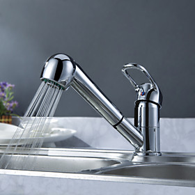 Sprinkle by Lightinthebox - Solid Brass Pull Out Kitchen Faucet (Chrome Finish)