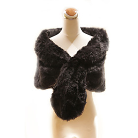 Elegant Faux Rabbit Fur Party / Evening Shawl / Wrap