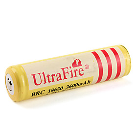 UltraFire Protected BRC 18650 3.7V Li-ion Rechargeable Battery (Yellow, 3600mAh)