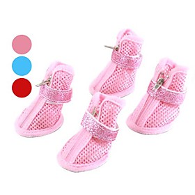 Glitter Mesh Style Velcro Shoes for Dogs (XS-XL, Assorted Colors)