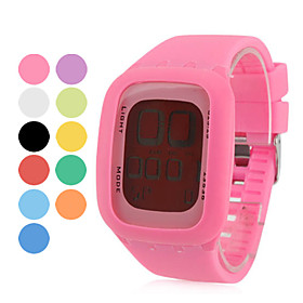 Unisex Digital LED Style Multi-Functional Silicone Wrist Watch (Assorted Colors)