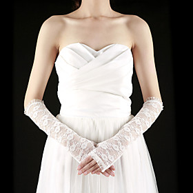 Gorgeous Lace Half Finger Elbow Length With Embroidery Bridal Gloves (More Colors)
