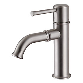 Contemporary Centerest Nickel Brushed Finish Solid Brass Bathroom Sink Faucet