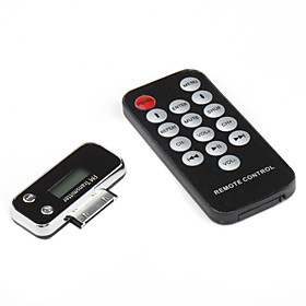 0.8 LCD FM Transmitter, Car Charger and Remote Control for iPhone,iPod - Black