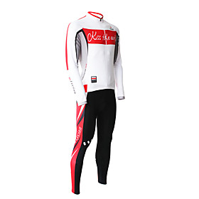 LYCIAN-Men's 100% Polyester Long Sleeve Cycling Suits(Red)
