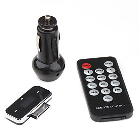 Full Range 0.7 LCD FM Transmitter with Car Charger for iPod/iPhone 4 (DC 12~24V)