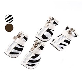 Protective Zebra Style Velcro and Zip Boots for Dogs (XS-XL, Assorted Colors)