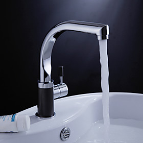 Contemporary Solid Brass Kitchen Faucet (Chrome Finish)