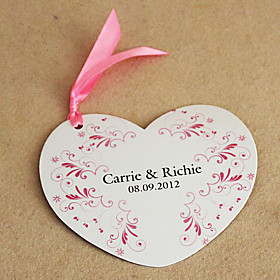 Personalized Lovely Pink Heart Shaped Wedding Invitation - Set Of 50