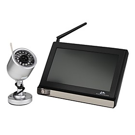 2.4G Wireless Baby Monitor with 380 TV lines Night Vision Camera and 7 Inch LCD Monitor and Digital Video Recorder