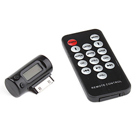 Cylinder Style FM Transmitter, Car Charger and Remote Control for iPhone,iPod - Black