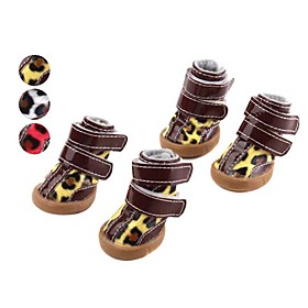 Protective Leopard TPR Style Velcro Boots for Dogs (XS-XL, Assorted Colors)