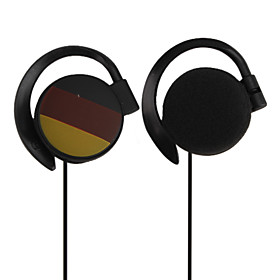 Germany Flag Sporty Stereo On-Ear Headphone (Black)