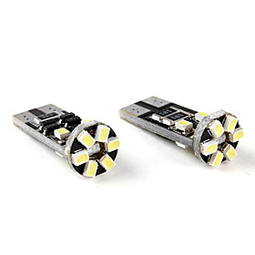 T10 1206 SMD 10-LED White Light Bulb for Car (DC 12V, 2-Pack)